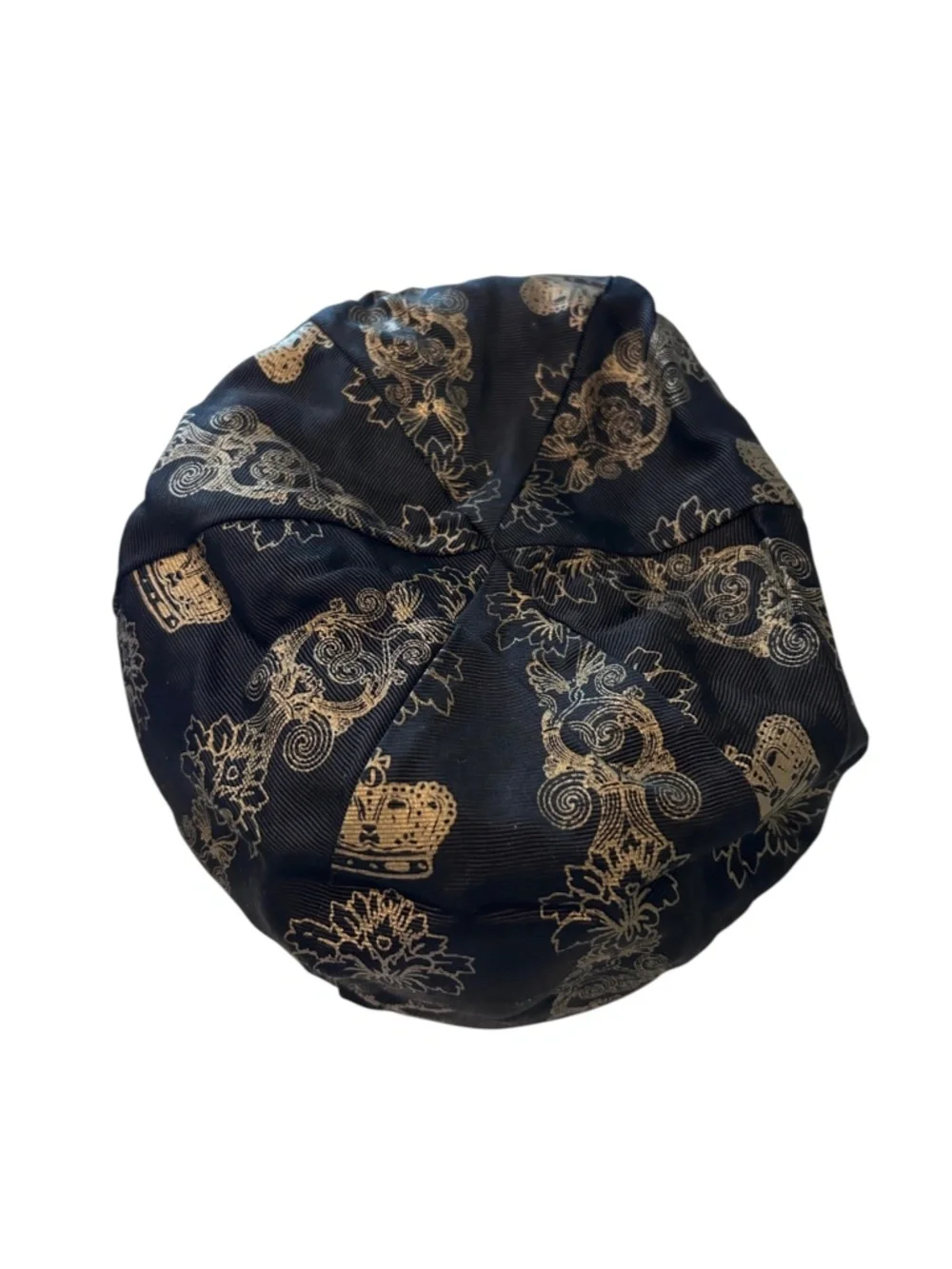 Juicy Couture Black Wool Beret with Rhinestone J Pin